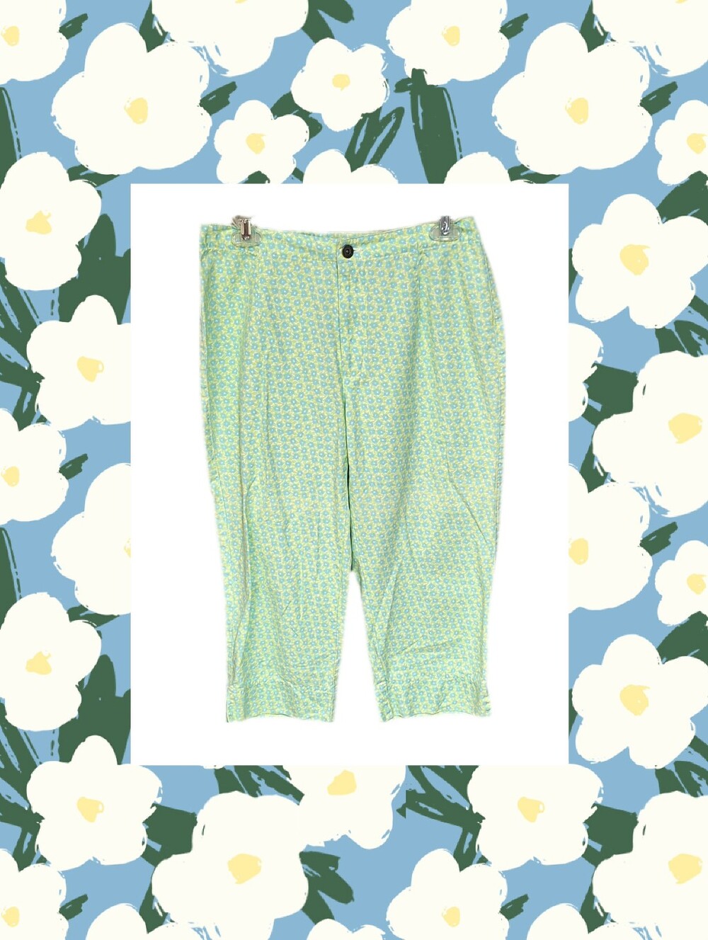 Vintage Floral Capri Crop Pants 8